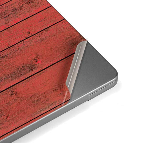 Haiti Flag Dark Wood Apple MacBook Pro 14-inch Skin
